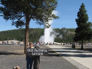 Cheryl at Old Faithful